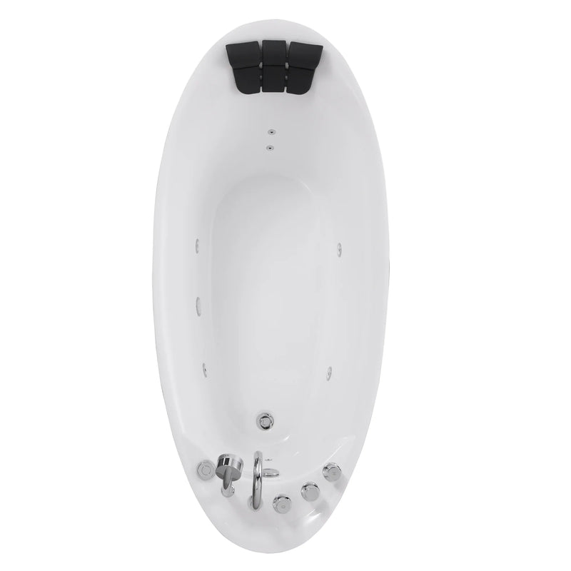 Empava 67" Freestanding Whirlpool Bathtub with Reversible Drain | EMPV-67AIS02