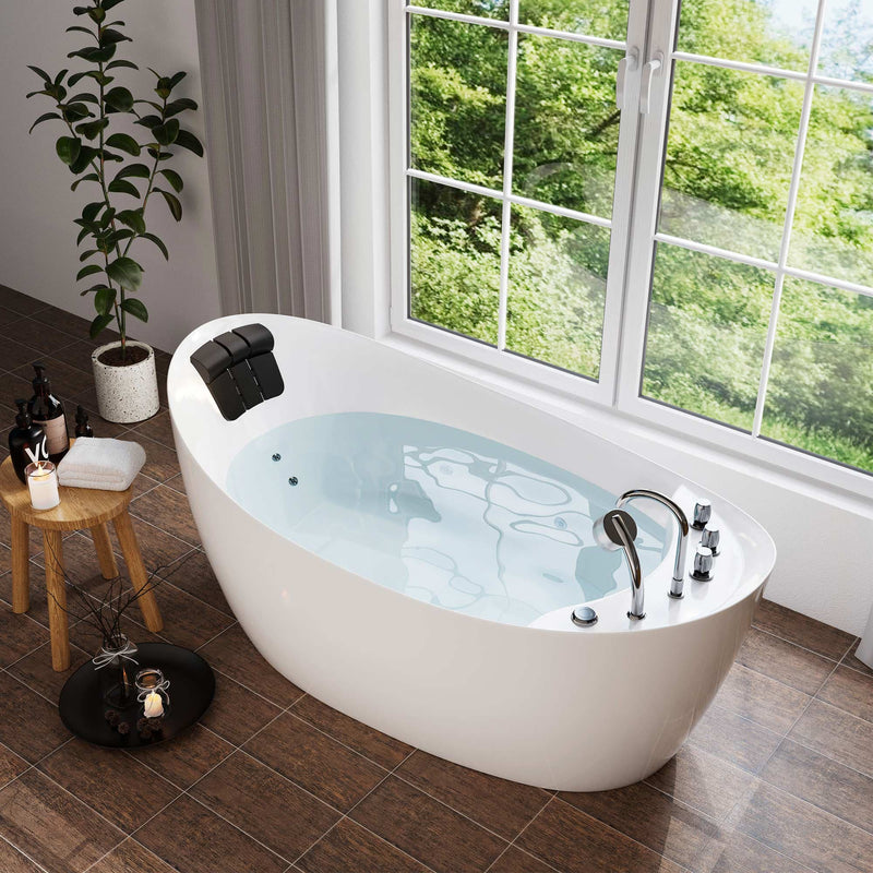 Empava 67" Freestanding Whirlpool Bathtub with Reversible Drain | EMPV-67AIS02 (image 3)