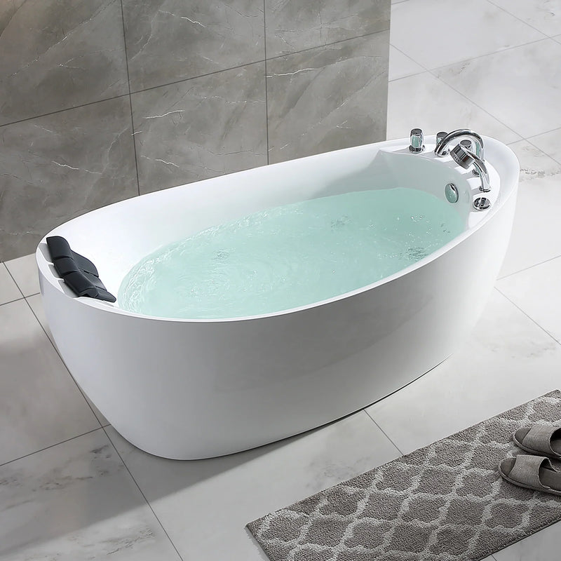 Empava 67" Freestanding Whirlpool Bathtub with Reversible Drain | EMPV-67AIS02 (image 5)