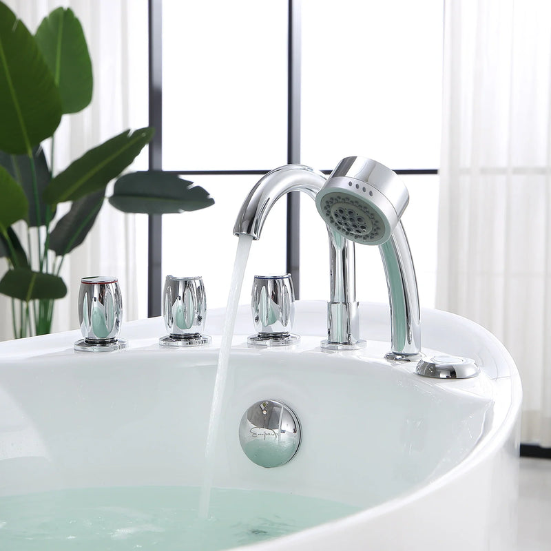 Empava 67" Freestanding Whirlpool Bathtub with Reversible Drain | EMPV-67AIS02 (image 8)