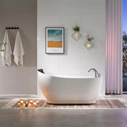 Empava 67" Freestanding Whirlpool Bathtub with Reversible Drain | EMPV-67AIS05 (image 2)