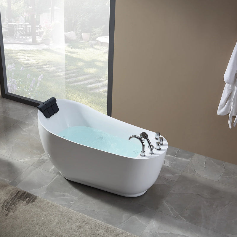 Empava 67" Freestanding Whirlpool Bathtub with Reversible Drain | EMPV-67AIS05 (image 3)