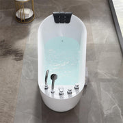 Empava 67" Freestanding Whirlpool Bathtub with Reversible Drain | EMPV-67AIS05 (image 5)