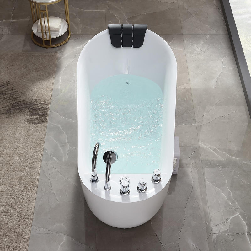 Empava 67" Freestanding Whirlpool Bathtub with Reversible Drain | EMPV-67AIS05 (image 5)
