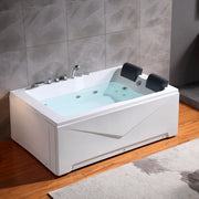 Empava 71" Alcove Whirlpool 2-Person Tub with Left Drain | EMPV-71JT667B (image 1)