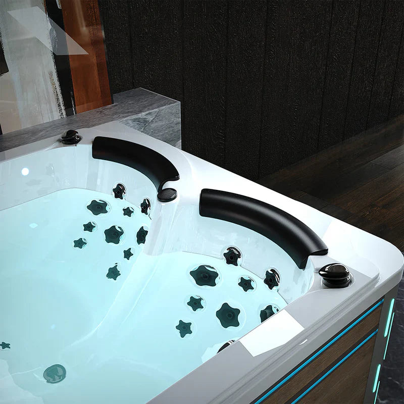 Empava 75" Freestanding 2-Person Rectangle LED Tub With Right Drain | EMPV-75JT901