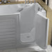 Walk-in bathtub with side door open, featuring low-entry threshold for easy accessibility and safety.