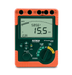Extech 380395 digital front view orange black case voltage reading.