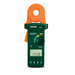 Extech 382357 clamp on front view orange jaw digital screen.