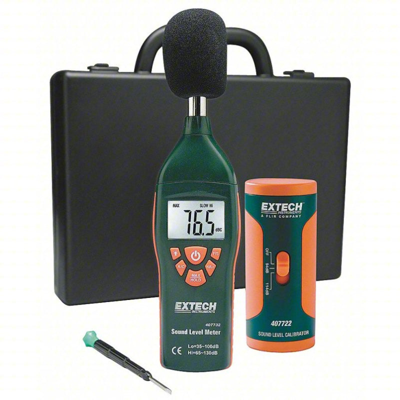 Extech 407732 KIT NIST front kit sound meter case calibrator screwdriver.
