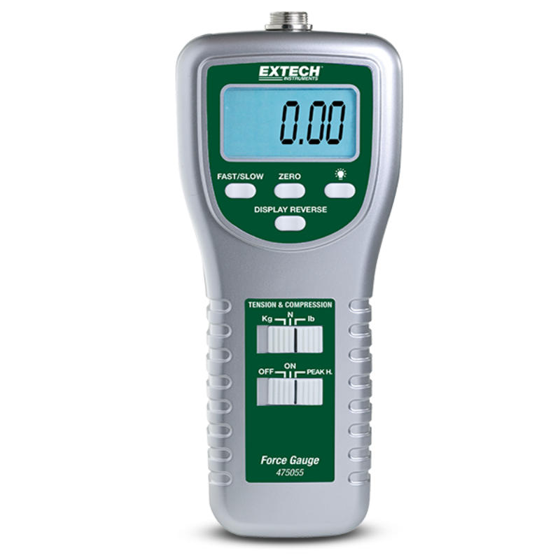 Extech 475044 High Capacity Force Gauge Meter front view digital display green label.