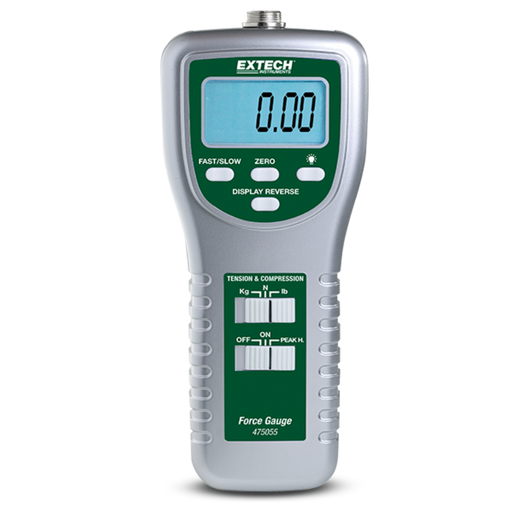 Extech 475044 High Capacity Force Gauge Meter front view digital display green label.
