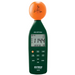 Extech 480846 front view orange sensor dome digital display buttons.