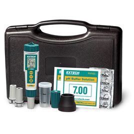 Extech Ex 900 ExStik kit front view black case with ph meter buffer solutions and accessories v 1746503310.