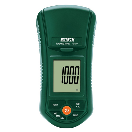 Extech FL700 Waterproof Fluoride Meter front view digital display green case.