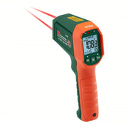 Extech IR320 angled view lcd screen on dual laser pointers.