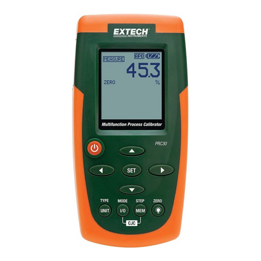 Extech PRC30 NIST front view digital display orange and green case.
