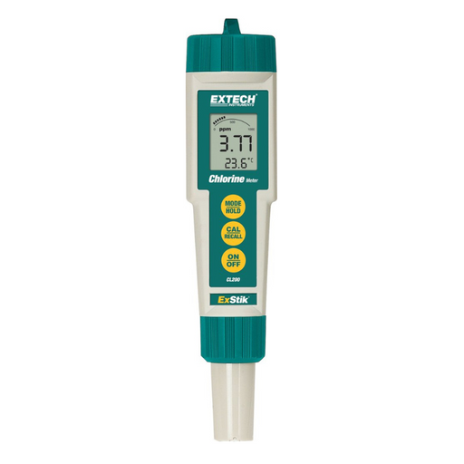 Extech Re300 Exstik orp meter front view digital display yellow buttons