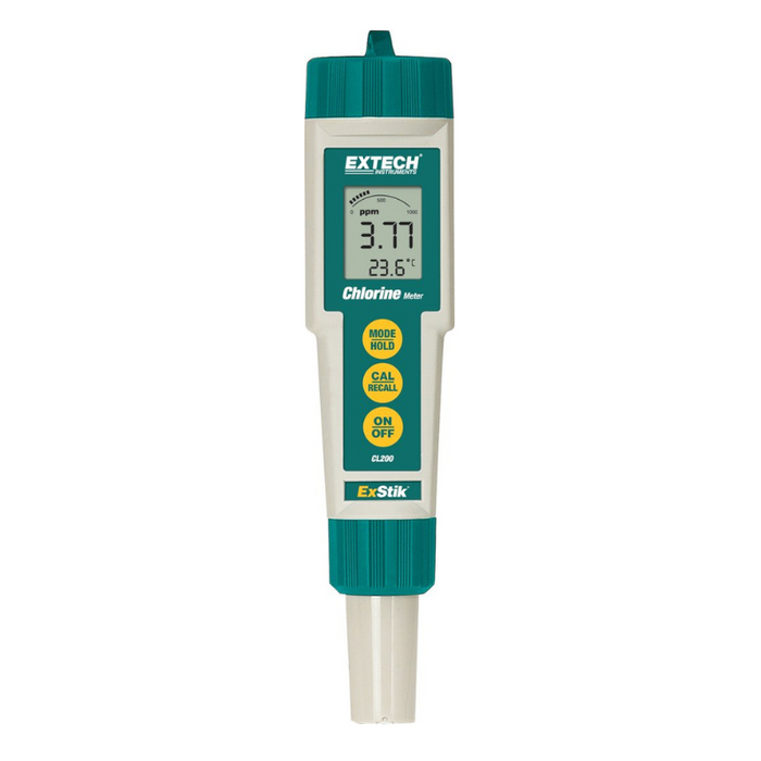 Extech Re300 Exstik orp meter front view digital display yellow buttons
