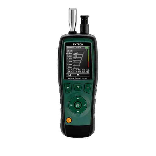 Extech Vpc260 front view full color display and buttons.