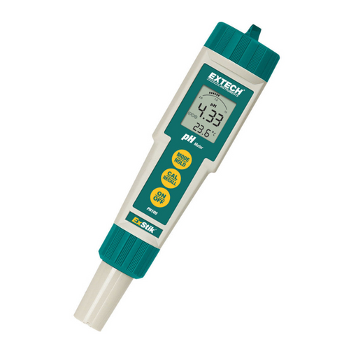Extech PH100 waterproof pH meter with flat.