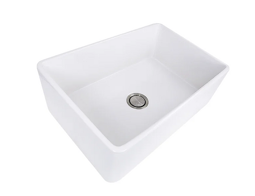 Nantucket sinks FCFS3020-FL 30-inch farmhouse fireclay sink with white finish