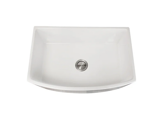 Nantucket sinks FCFS3020CA-W Fine fireclay curved apron farmer sink finished in a white finish