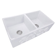 Nantucket Sinks FCFS3318D Double Bowl Farmhouse Fireclay Sink (image 7)