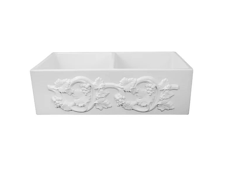 Nantucket Sinks FCFS3318D Double Bowl Farmhouse Fireclay Sink