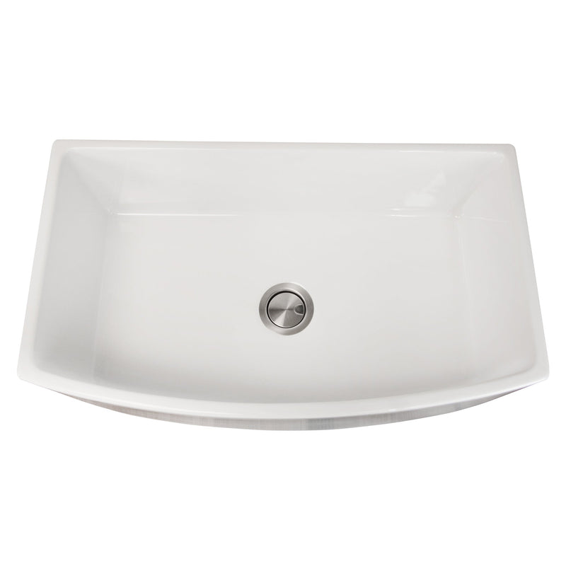Nantucket Sinks FCFS3320CA 33" Farmhouse Sink with Curved Apron (image 4)