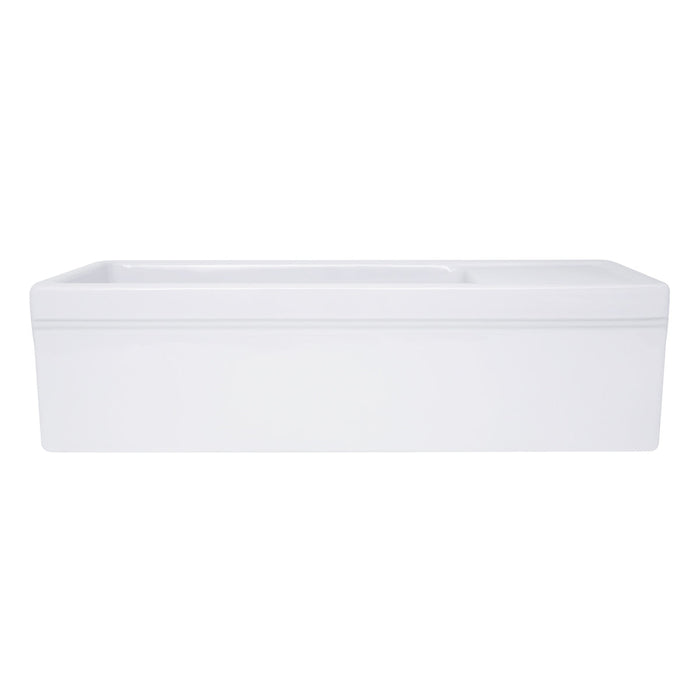 Nantucket Sinks FCFS36-DB 36" Italian Farmhouse Fireclay Sink with Built-In Drainboard