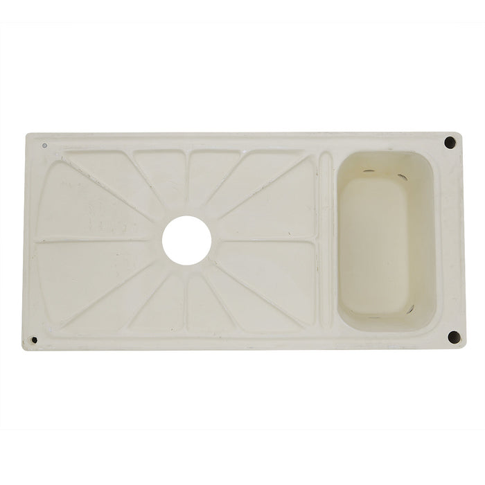 Nantucket Sinks FCFS36-DB 36" Italian Farmhouse Fireclay Sink with Built-In Drainboard