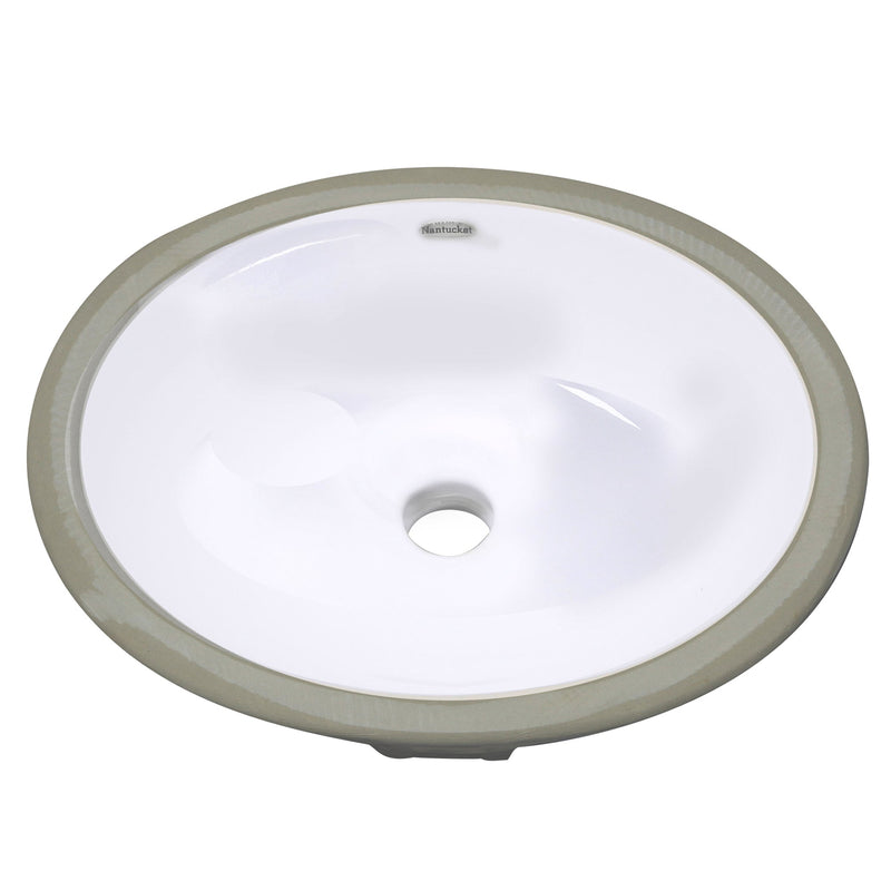 Nantucket Sinks GB-13x10-W Glazed Bottom 13" X 10" Undermount Ceramic Sink (image 3)