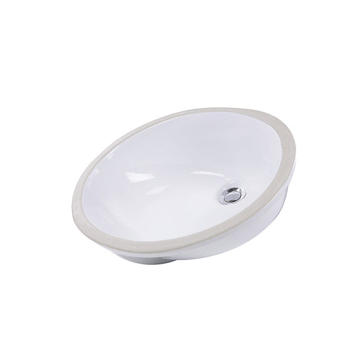 Nantucket Sinks 15 x 12" Glazed Bottom Undermount Oval Ceramic Sink In White