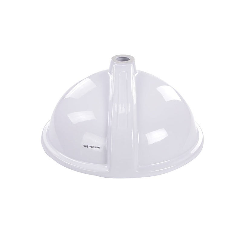 Nantucket Sinks GB-15x12-W 15" x 15" Glazed Bottom Undermount Oval Ceramic Sink In White (image 2)