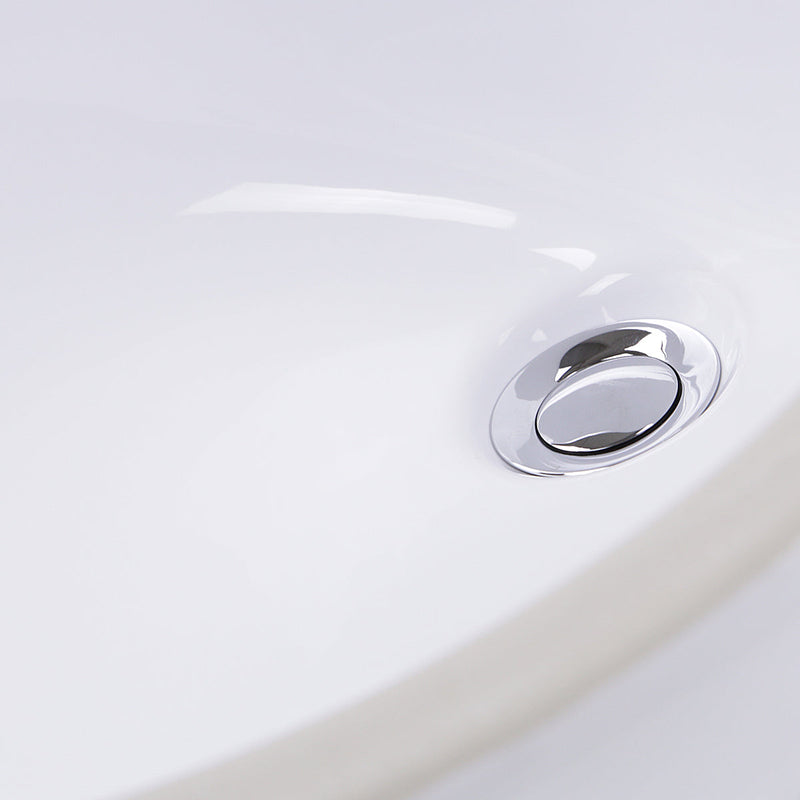 Nantucket Sinks GB-15x12-W 15" x 15" Glazed Bottom Undermount Oval Ceramic Sink In White (image 3)