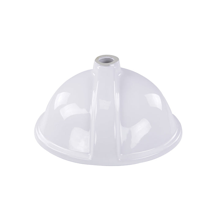 Nantucket Sinks GB-17x17-W 17" x 14" Glazed Bottom Undermount Oval Ceramic Sink In White