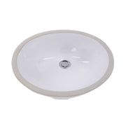 Nantucket Sinks GB-17x17-W 17" x 14" Glazed Bottom Undermount Oval Ceramic Sink In White (image 3)