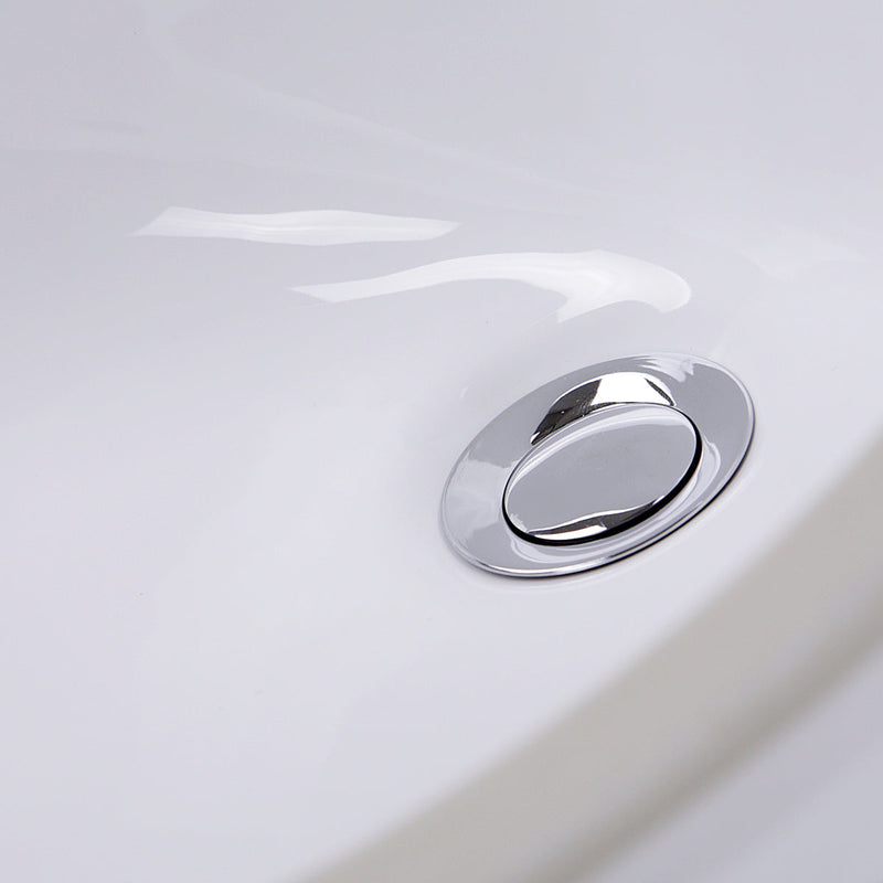 Nantucket Sinks GB-17x17-W 17" x 14" Glazed Bottom Undermount Oval Ceramic Sink In White (image 5)