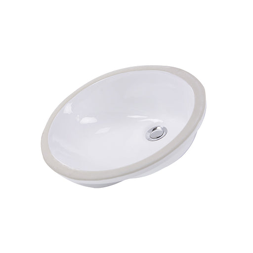 Nantucket Sinks GB-17" Glazed Bottom Undermount Oval Ceramic Sink In White