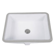 Nantucket Sinks GB-17x13-W 17 Inch x 13 Inch Glazed Bottom Undermount GB-17x13-W Rectangle Ceramic Sink In White