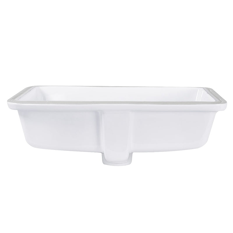 Nantucket Sinks GB-17x13-W 17" x 13" Glazed Bottom Undermount GB-17x13-W Rectangle Ceramic Sink In White (image 3)