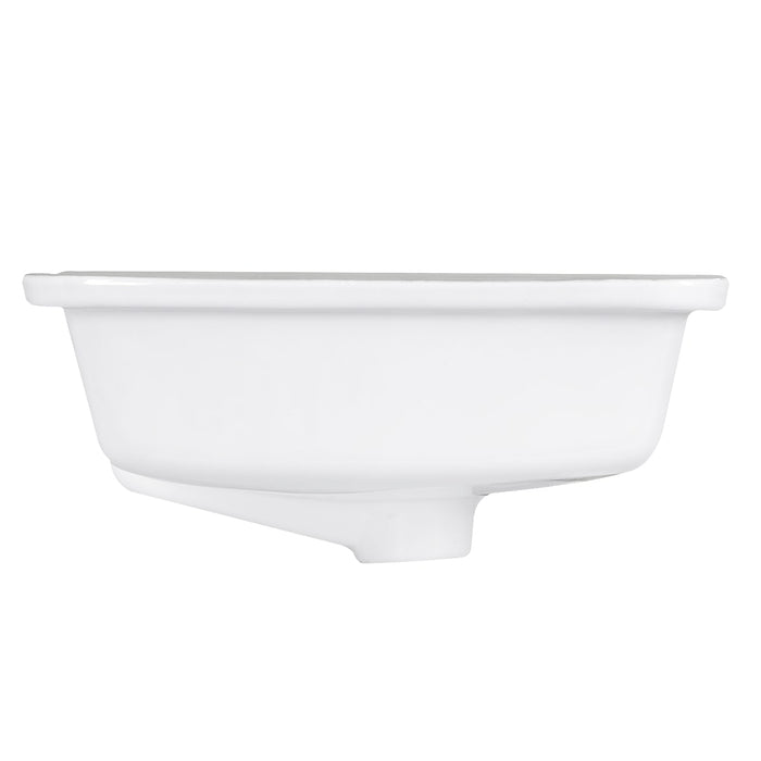 Nantucket Sinks GB-17x13-W 17" x 13" Glazed Bottom Undermount GB-17x13-W Rectangle Ceramic Sink In White