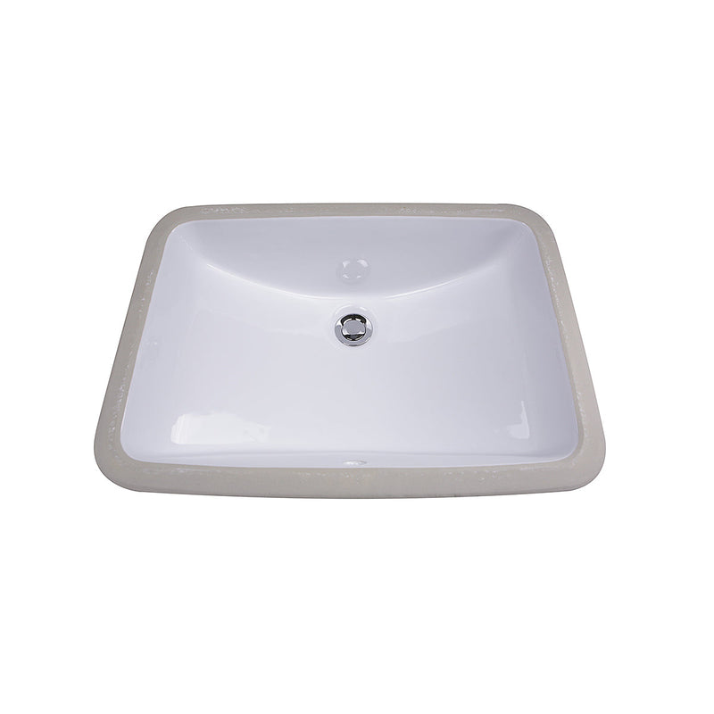 Nantucket Sinks GB-18x12-W 18" x 12" Glazed Bottom Undermount Rectangle Ceramic Sink In White (image 2)