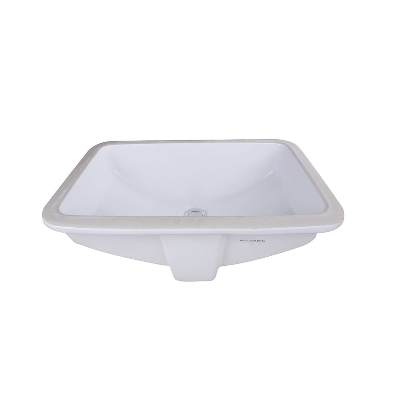 Nantucket Sinks GB-18x12-W 18" x 12" Glazed Bottom Undermount Rectangle Ceramic Sink In White (image 3)
