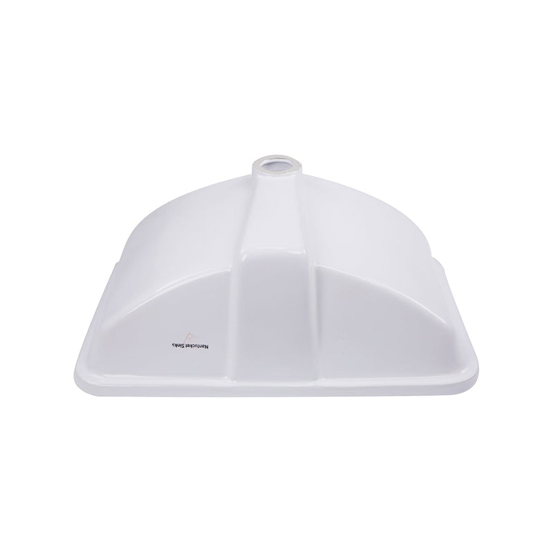 Nantucket Sinks GB-18x12-W 18" x 12" Glazed Bottom Undermount Rectangle Ceramic Sink In White (image 4)