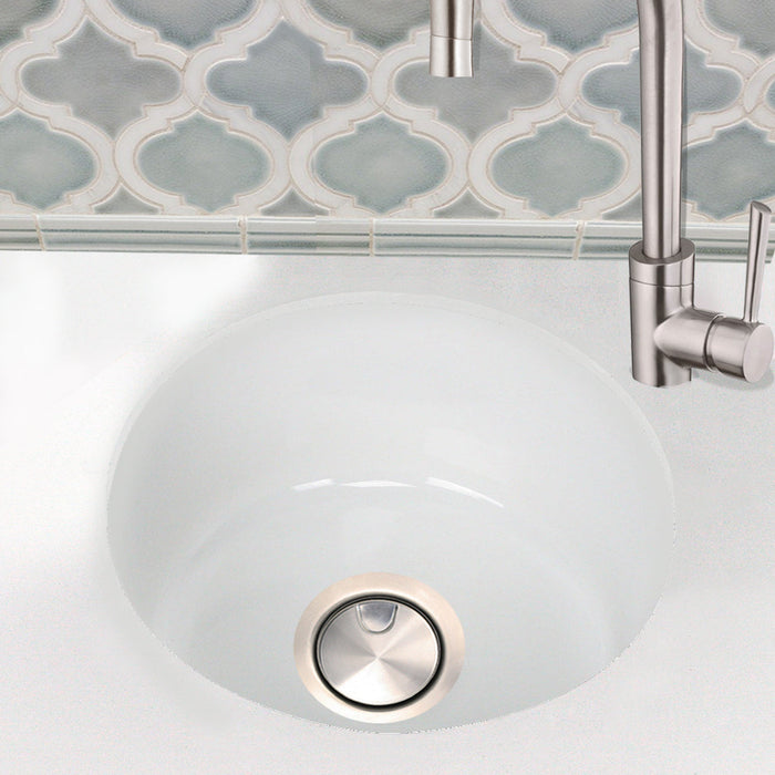 Nantucket Sinks Hyannis-18 18" Fireclay Round Bar-Prep Sink