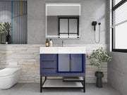 Bethany 36" Freestanding Bathroom Vanity with Reinforced Acrylic Sink in Night Blue Gloss with Black Handles | Better Vanity Bath Vanities