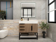 Bethany 36" Freestanding Bathroom Vanity with Reinforced Acrylic Sink in Rosewood with Black Handles | Better Vanity Bath Vanities
