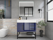 Bethany 36" Freestanding Bathroom Vanity with Reinforced Acrylic Sink in Night Blue Gloss with Black Handles | Better Vanity Bath Vanities